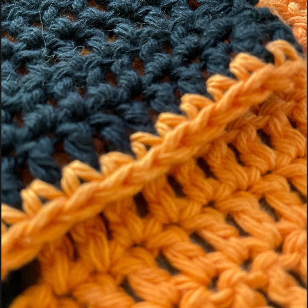Handmade Crochet Washcloths Dishcloths Halloween Hearts 100% Cotton